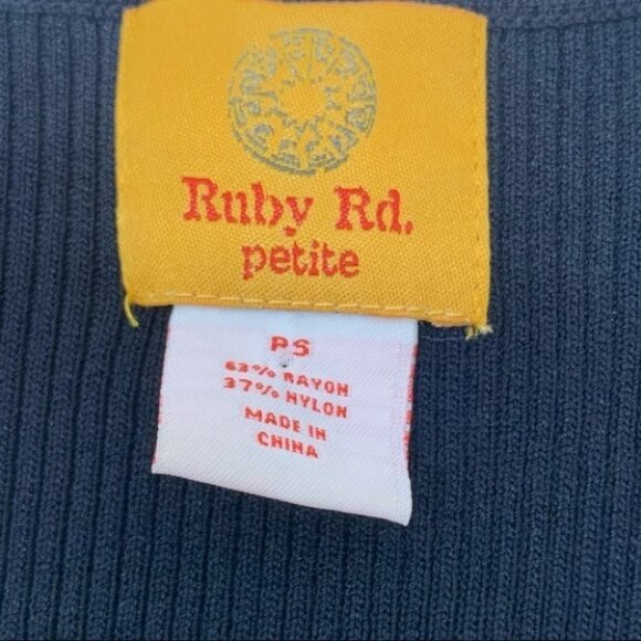 • Ruby Rd Beaded Ribbed Tanks Black Ivory E3 - Picture 9 of 12